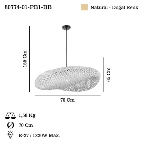 MALAGA 07 B.BOY 70 LIK BAMBOO TEKLI 1XE27