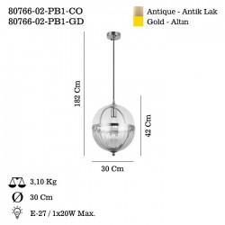 ESTANTE B.BOY ALTIN TEKLI SARKIT 1XE27