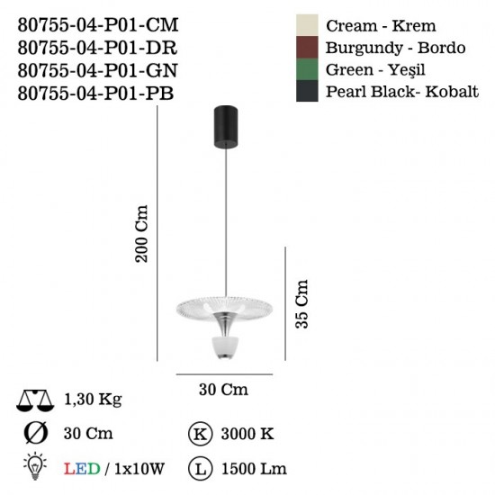 RABITA 04 KOBALT LEDLI SARKIT 3000K