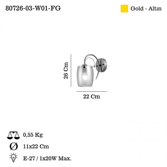 MENORA TEKLI ALTIN APLIK 1XE27