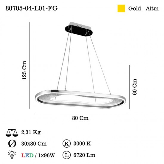 SASSO MASA USTU LEDLI SARKIT 96W 3000K