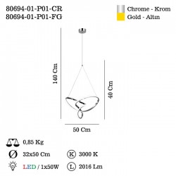MOCCO LEDLI KROM AVIZE 30W 3000K