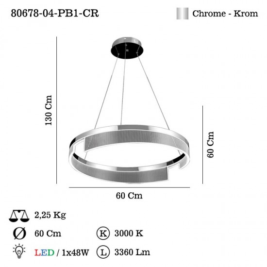 DOVADO B.BOY LEDLI KROM AVIZE 48W 3000K