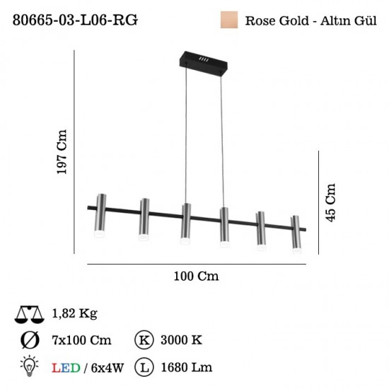PREMIONE LEDLI 6 LI MASA USTU AVIZE 3000K 24W