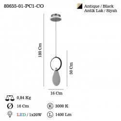 MALPA TEKLI C DIZAYN LEDLI AVIZE ESKITME 3000K
