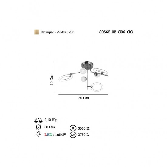 BOREA 6 LI LEDLI ESKITME PLAFONYER 3000K