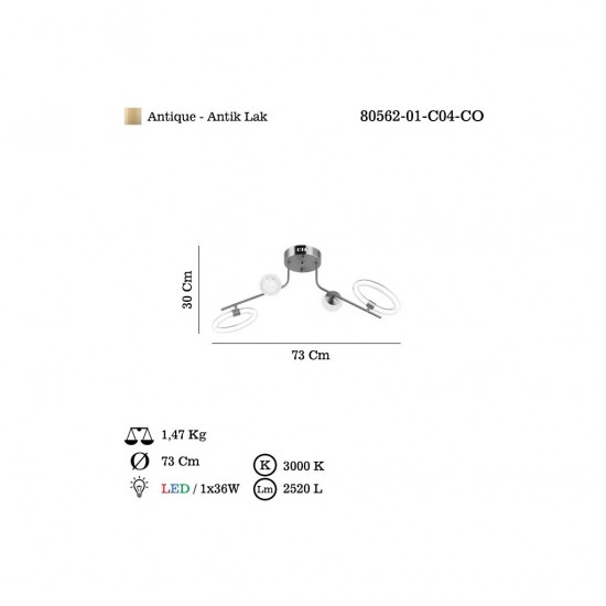 BOREA 4 LU LEDLI ESKITME PLAFONYER 3000K