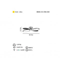 VOSCA 4 LU LEDLI ALTIN PLAFONYER 2+2 3000K 33W