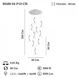 SAVANA 10 LU LEDLI SARKIT 80W+30W 3000K