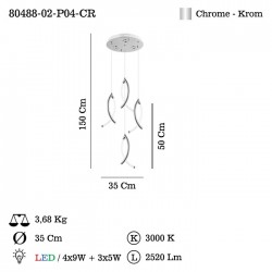SAVANA 4 LU LEDLI SARKIT 32W+15W 3000K