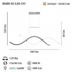 ARMINO 2 LI LEDLI M.USTU SARKIT 20W 3000K