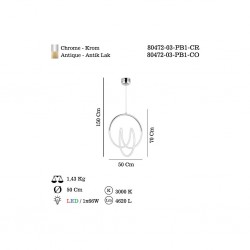 INTENSA 50 LIK LEDLI KROM SARKIT 49W 3000K