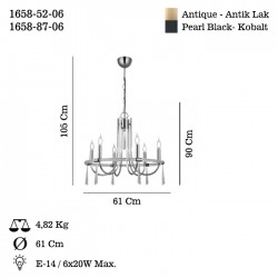 KRIZANTE 6 LI KOBALT AVIZE 6XE14