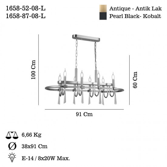 KRIZANTE 8 LI ANTIK LAK Y.M AVIZE 8XE14