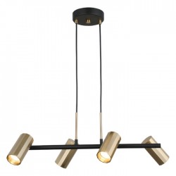 OKTANO 4 LU SİYAH-ANTIK LAK SIRALI AVİZE 4XGU10