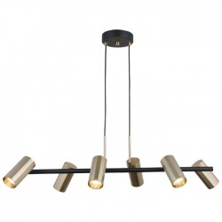 OKTANO 6 LI SİYAH-ANTIK LAK SIRALI AVİZE 6XGU10