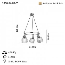 FEDORE 3 LU ANTIK LAK YUV. AVIZE 3XE27