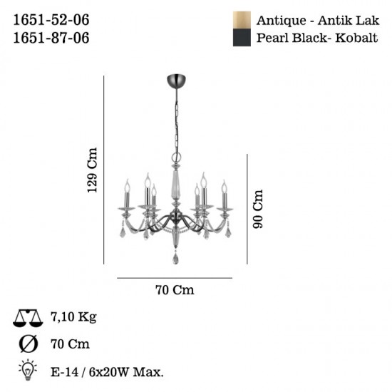 ANDONE 6 LI ANTIK LAK AVIZE 6XE14
