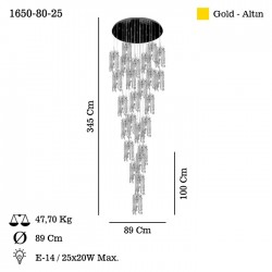VENON 25 LI ALTIN SARKIT AVİZE 25XE14