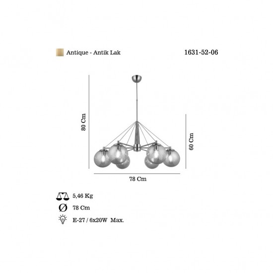 DOREDO 6 LI ANTIK LAK AVIZE 6XE27