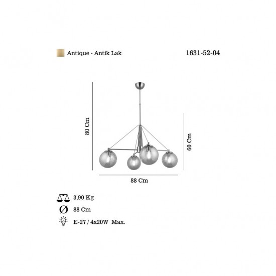 DOREDO 4 LU ANTIK LAK AVIZE 4XE27