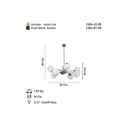 SANTON 8 LI KOBALT AVİZE 8XE27