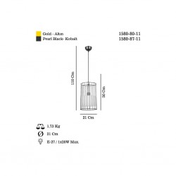 MAPES BYK TEKLİ ALTIN AVİZE 1XE27
