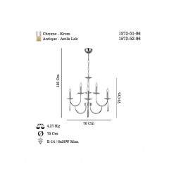 EKINOKS 3+3 KROM AVIZE 6XE14