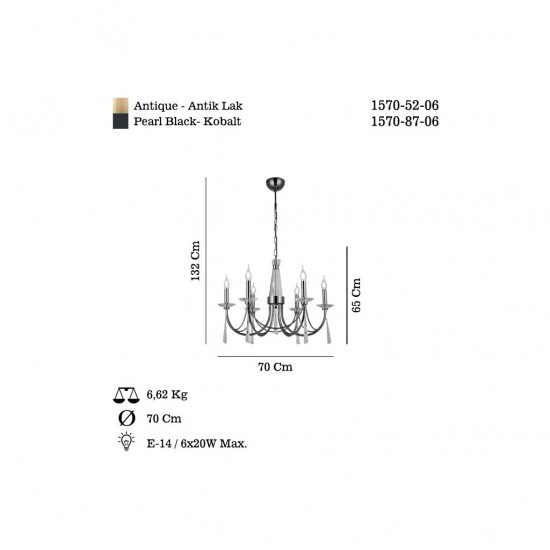 TOREDO 6 LI KOBALT AVIZE 6XE14
