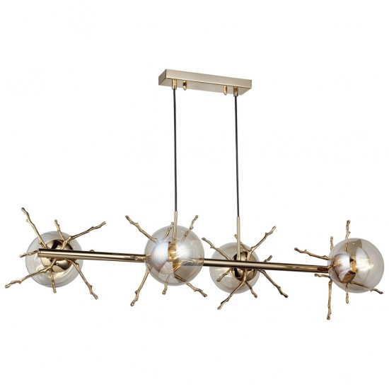 LUMENO 4 LÜ SIRALI ALTIN AVİZE 4XE27