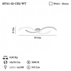 PERLES B.BOY LEDLI PLAFONYER 19W 4000K