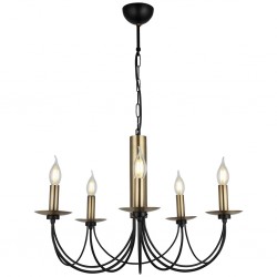 DOFA 5 Lİ ANTİK LAK-SİYAH AVİZE 5XE14