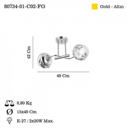 FORMA 2 LI ALTIN PLAFONYER 2XE27