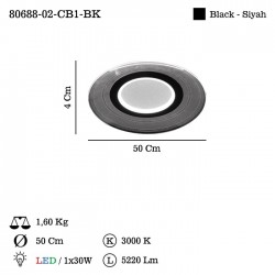 MULINO B.BOY LEDLI PLAFONYER 30W 3000K