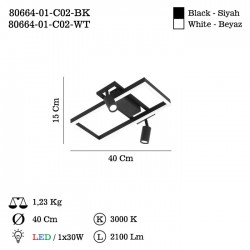 LICATA LEDLI BEYAZ PLAFONYER 3000K 30W