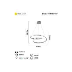 ROSEL 620 CAPLI ALTIN LEDLI AVIZE 3000K
