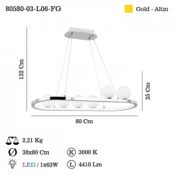 BOLINE 6 LI M.USTU LEDLI ALTIN AVIZE 3000K