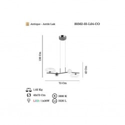 BOREA 4 LU LEDLI ESKITME Y.M.ÜSTÜ AVIZE 3000K