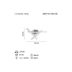 MANOR 3 LU LEDLI PLAFONYER 23W 3000K
