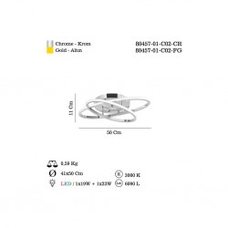 ROVIGO 2 Lİ ALTIN LEDLİ PLAFONYER 26W 3000K