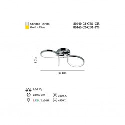 ORNES LEDLİ ALTIN BÜYÜK BOY PLAFONYER 20W 3000K