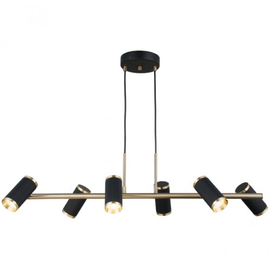 LUME 6 LI SİYAH-ANTIK LAK SIRALI AVİZE 6XGU10