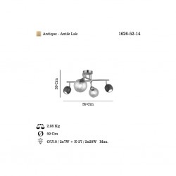 REDO 2+2 ANTIK LAK PLAFONYER 2XGU10+2XE27