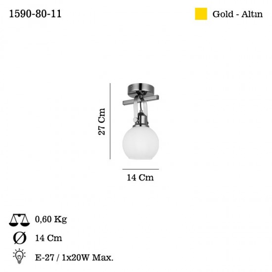PAMO TEKLİ ALTIN PLAFONYER 1XE27