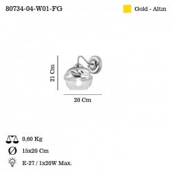FORMA TEKLI ALTIN PLAFONYER 1XE27