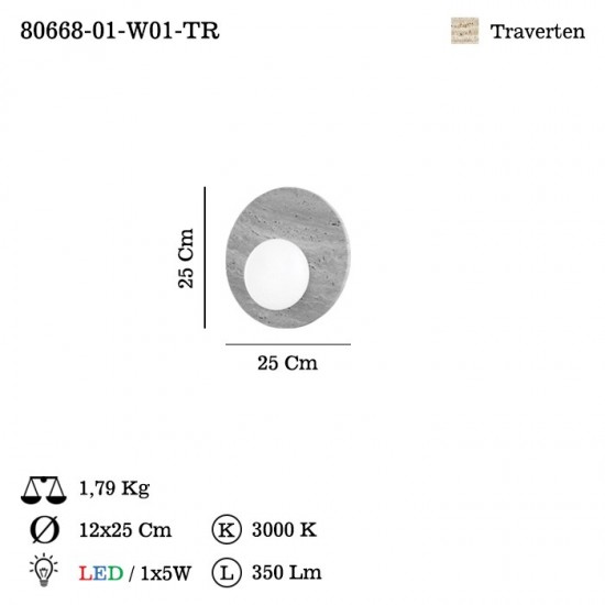 MIOTTO LEDLI TEKLI APLIK 3000K 5W