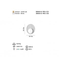 SFERA TEKLI ESKITME LEDLI APLIK 3000K