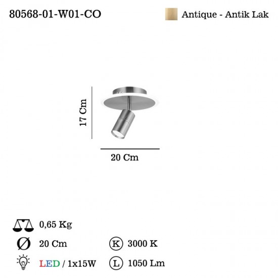 MILTEN TEKLI LEDLI ESKITME APLIK 3000K 15W