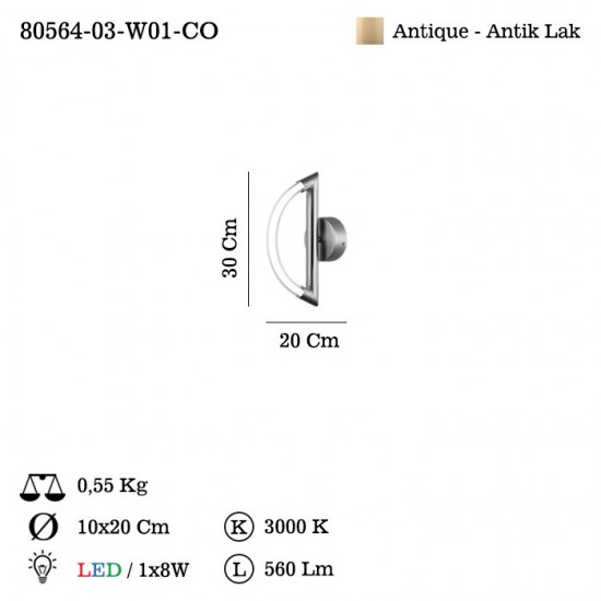 NEOLINE TEKLI LEDLI ESKITME APLIK 3000K