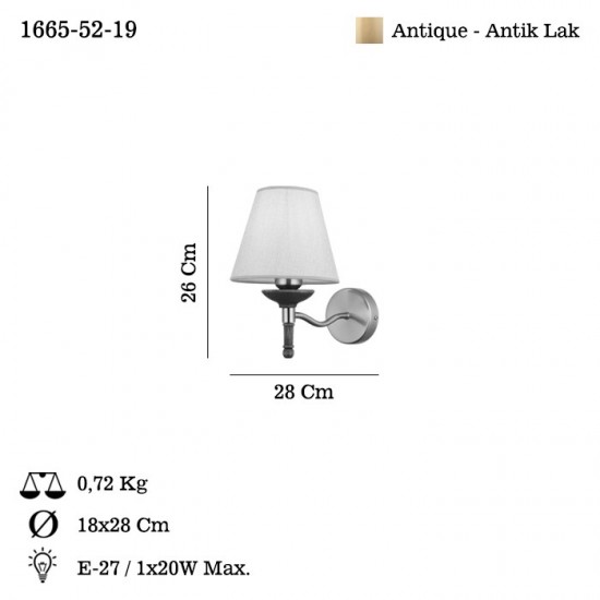 LUFFA ANTIK LAK APLIK 1XE27